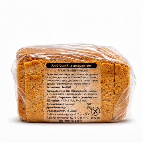 Хліб білий безглютеновий з амарантом